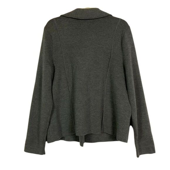 Talbots Merino Wool Zip-up Sweater/Jacket, Women's XL, Charcoal Gray - Picture 4 of 8